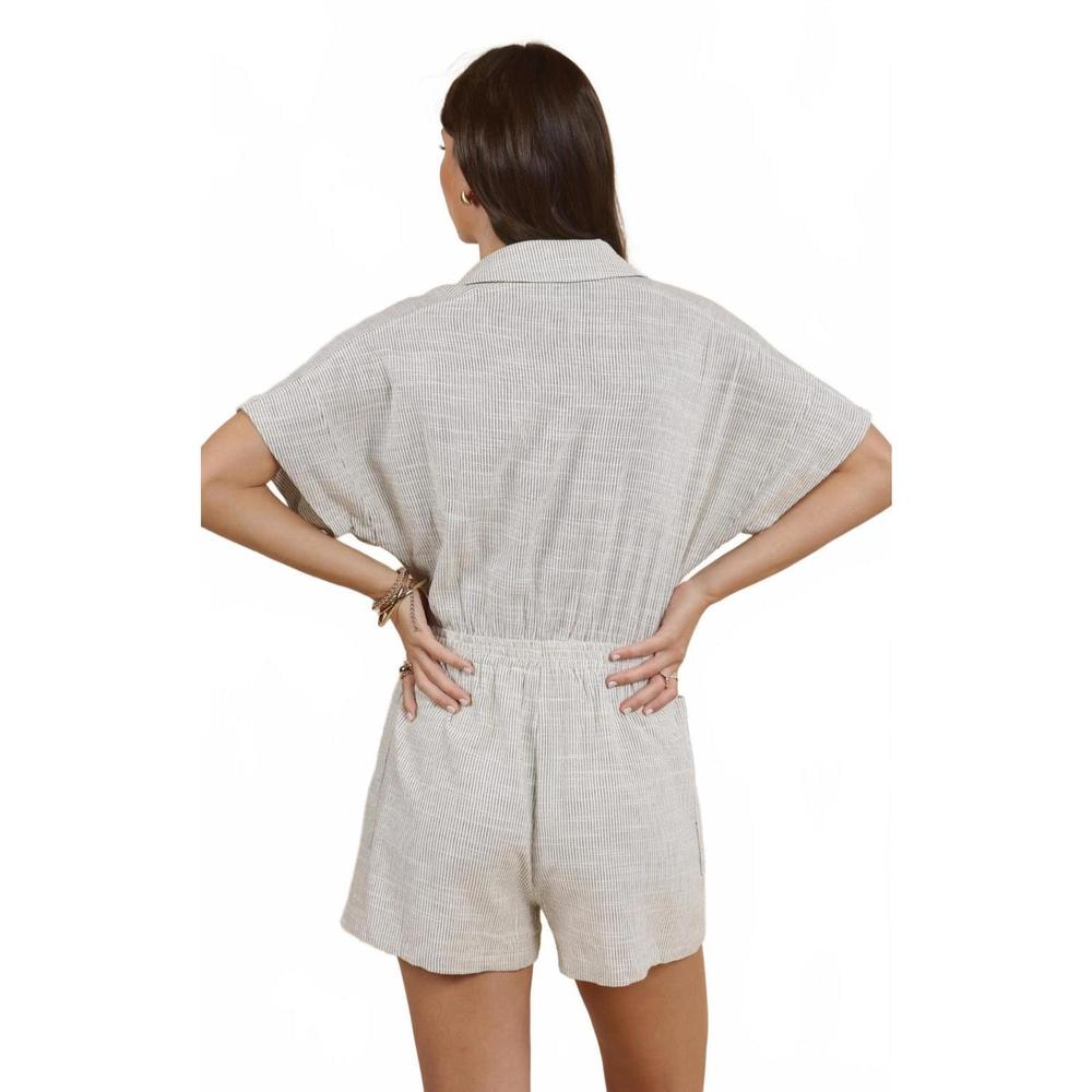 NEW SADIE & SAGE mojave button romper in black ivory - Picture 2 of 3